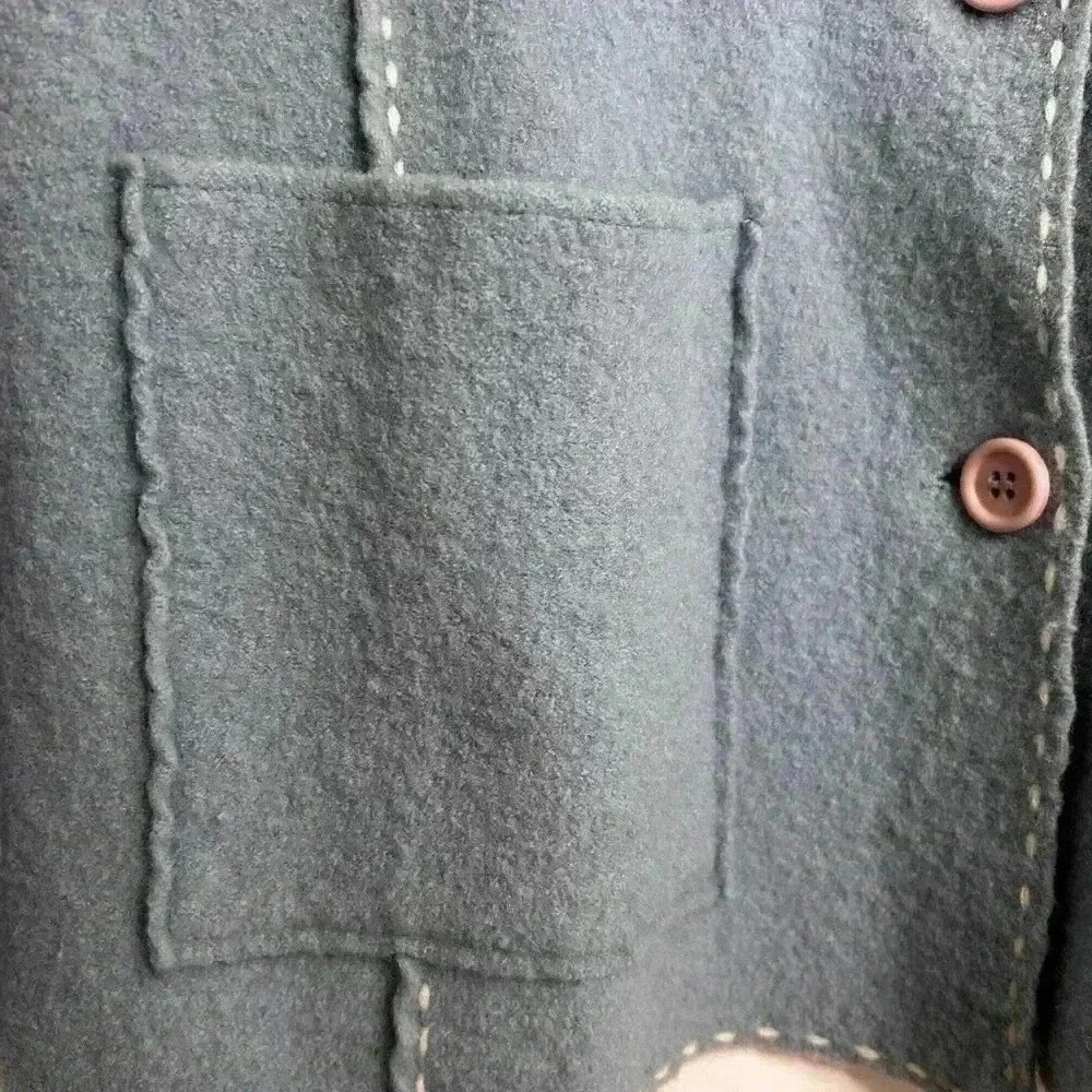 Eric Alexandre 100% Boiled Wool Jacket with White Detailing - Picture 4 of 9